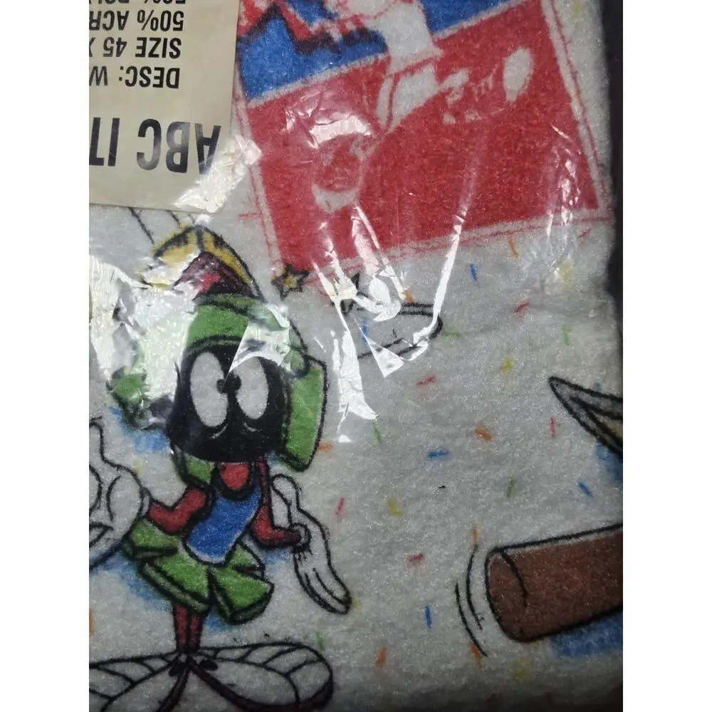 Vintage Wacky Sports Blanket Looney Tunes Blanket 45x60 New Old Stock